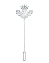 Silver Floral Coat Lapel Pin