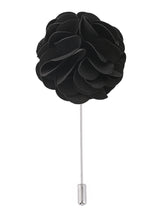 Black Floral Coat Lapel Pin