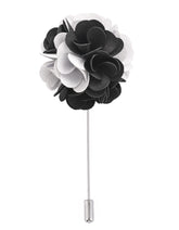Black Floral Coat Lapel Pin