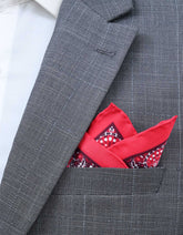 Red Paisley Pocket Square