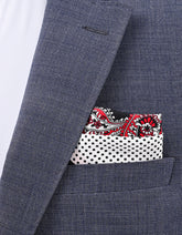 Black Mixed Print Pocket Square