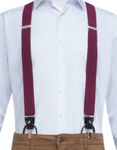 Burgundy Y-Back Suspenders