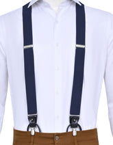 Navy Y-back Suspenders
