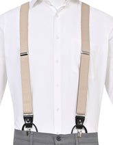 Beige Self Y-Back Suspenders