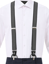 Black Geometric Y-Back Suspenders