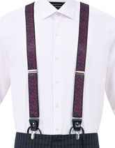 Navy Floral Y-Back Suspenders