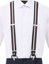 Navy Multi-Stripe Y-Back Suspenders