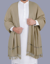 D Fawn Plain Wool Blend Men Shawl