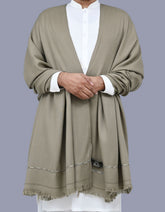 L Brown Plain 100% Acrylic Men Shawl