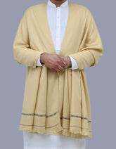 Beige Plain 100% Acrylic Men Shawl