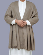 Brown Plain Wool Blend Men Shawl