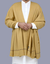 Khaki Plain Wool Blend Men Shawl