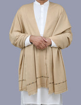 L Camel Plain 100% Acrylic Men Shawl