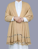 D Skin Plain Wool Blend Men Shawl