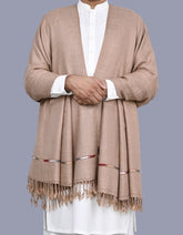 D Fawn Plain Wool Blend Men Shawl