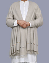 Stone Plain Wool Blend Men Shawl