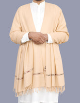 Fawn Plain 100% Wool Men Shawl