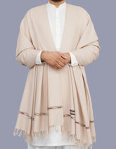 Fawn Plain 100% Wool Men Shawl