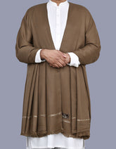 L Brown Plain 100% Acrylic Men Shawl