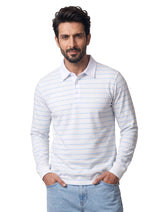 White Striped Rugby Polo