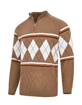 Beige Geometric Half Zipper SFA2510-S