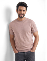 Camel Dotted Jersey Knitted T-Shirt