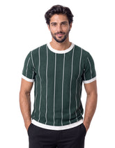 British Green Heritage Striped Knitted T-Shirt