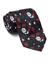 Black Floral Tie