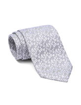 Silver Floral Tie