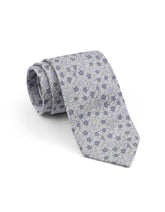 Silver Floral Tie