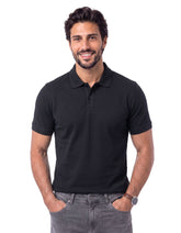 Black Plain Pique Polo Shirt