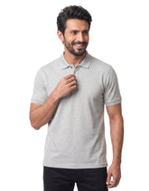 Heather Grey Plain Pique Polo Shirt