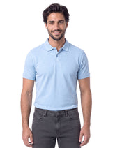 Sky Blue Melange Plain Pique Polo Shirt