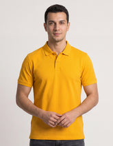 Amber Haze Plain Pique Polo Shirt