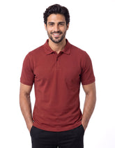 Oxblood Plain Pique Polo Shirt