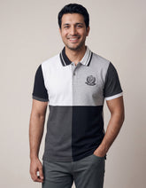 Black Color Block Polo Shirt