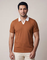 Brown Plain Interlock Polo Shirt