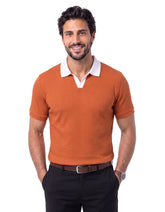 Rust Plain Interlock Polo Shirt