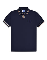 Navy Textured Jacquard Polo Shirt