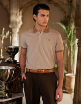 Camel Plain Pique Polo Shirt