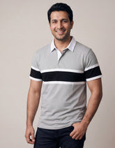 Chrome Stripe Jersey Polo Shirt