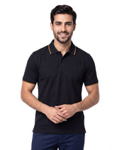 Black Plain Pique Polo Shirt