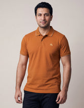 Brown Plain Pique Polo Shirt