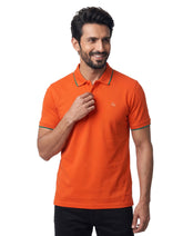 Rust Plain Pique Polo Shirt