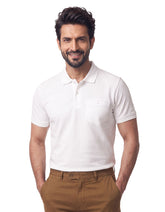 White Plain Supima Cotton Pique Polo Shirt
