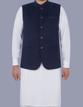 Navy Plain Waist Coat WC23100-17S-34