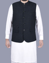 Black Check Waist Coat WC2315-3S-34