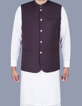 D Brown Plain Waist Coat WC2375-4S-34