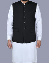 Black Texture Waist Coat WC2412-3S-34