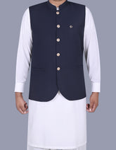 Navy Plain Waist Coat WC2413-2C-34